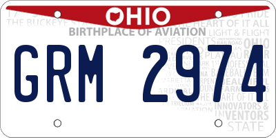 OH license plate GRM2974