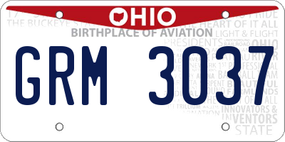 OH license plate GRM3037