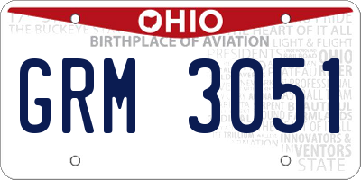 OH license plate GRM3051