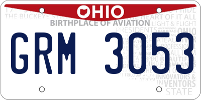 OH license plate GRM3053