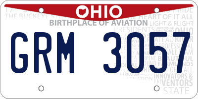 OH license plate GRM3057