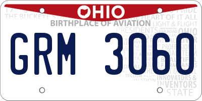 OH license plate GRM3060