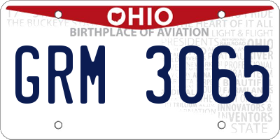 OH license plate GRM3065