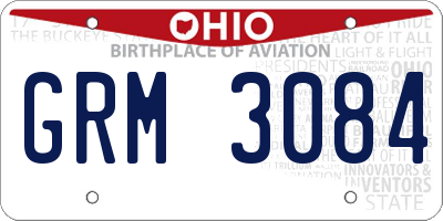 OH license plate GRM3084