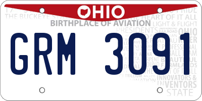 OH license plate GRM3091