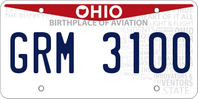 OH license plate GRM3100