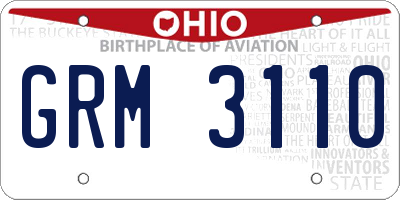 OH license plate GRM3110