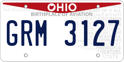 OH license plate GRM3127
