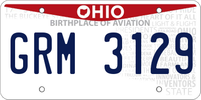 OH license plate GRM3129