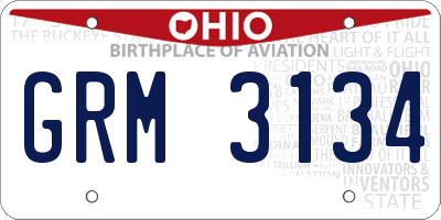 OH license plate GRM3134