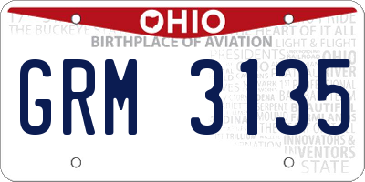 OH license plate GRM3135