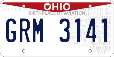 OH license plate GRM3141