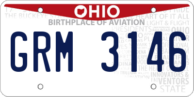 OH license plate GRM3146