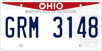 OH license plate GRM3148