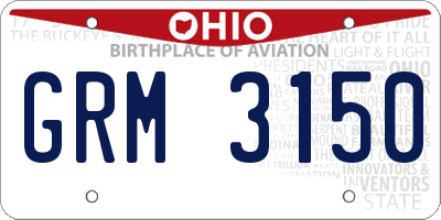 OH license plate GRM3150