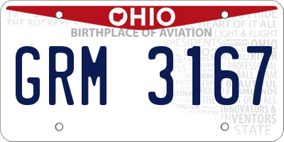 OH license plate GRM3167
