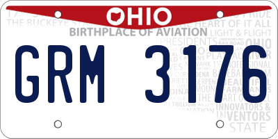 OH license plate GRM3176