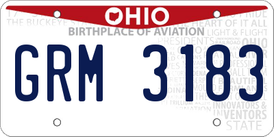 OH license plate GRM3183