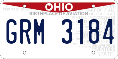 OH license plate GRM3184