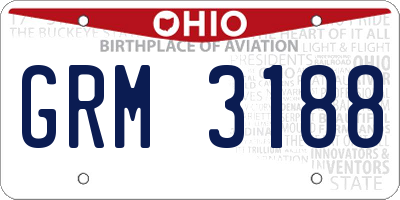 OH license plate GRM3188