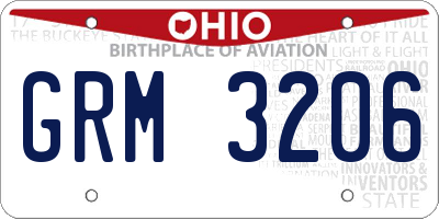 OH license plate GRM3206