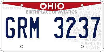 OH license plate GRM3237