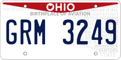 OH license plate GRM3249