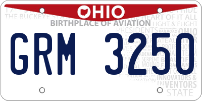 OH license plate GRM3250