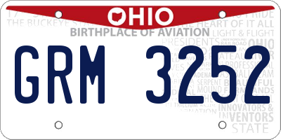 OH license plate GRM3252