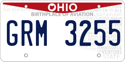 OH license plate GRM3255