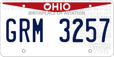 OH license plate GRM3257