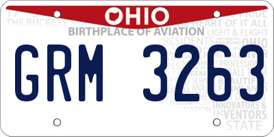 OH license plate GRM3263