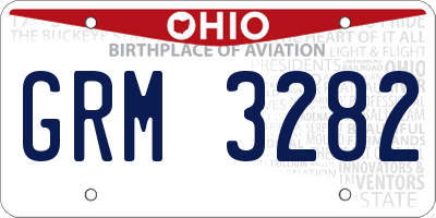 OH license plate GRM3282