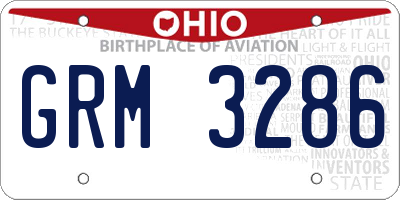 OH license plate GRM3286