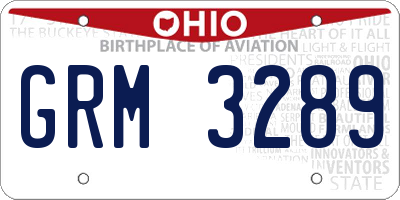 OH license plate GRM3289
