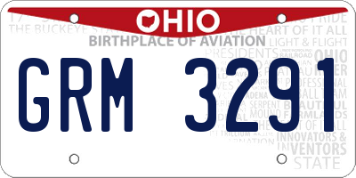 OH license plate GRM3291