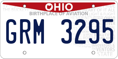 OH license plate GRM3295
