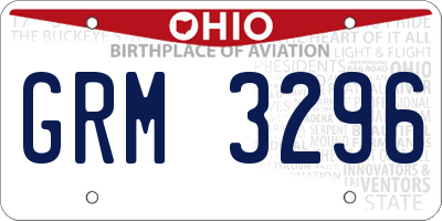 OH license plate GRM3296