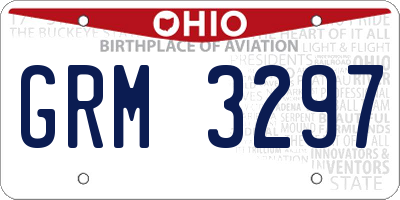 OH license plate GRM3297