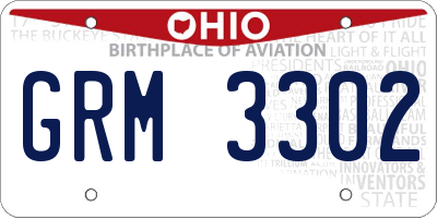 OH license plate GRM3302