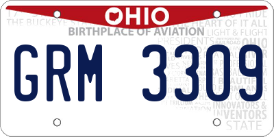 OH license plate GRM3309