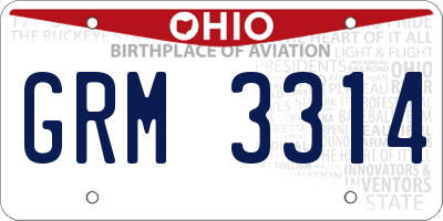 OH license plate GRM3314