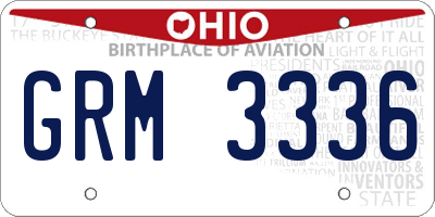 OH license plate GRM3336