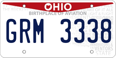 OH license plate GRM3338