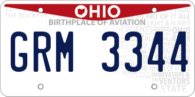 OH license plate GRM3344