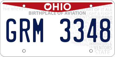 OH license plate GRM3348