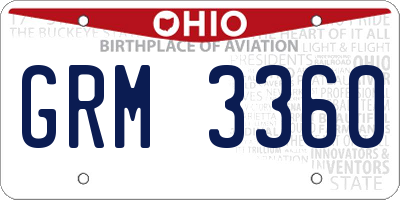 OH license plate GRM3360