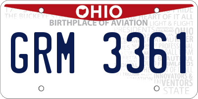 OH license plate GRM3361