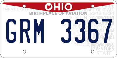 OH license plate GRM3367