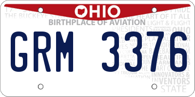 OH license plate GRM3376
